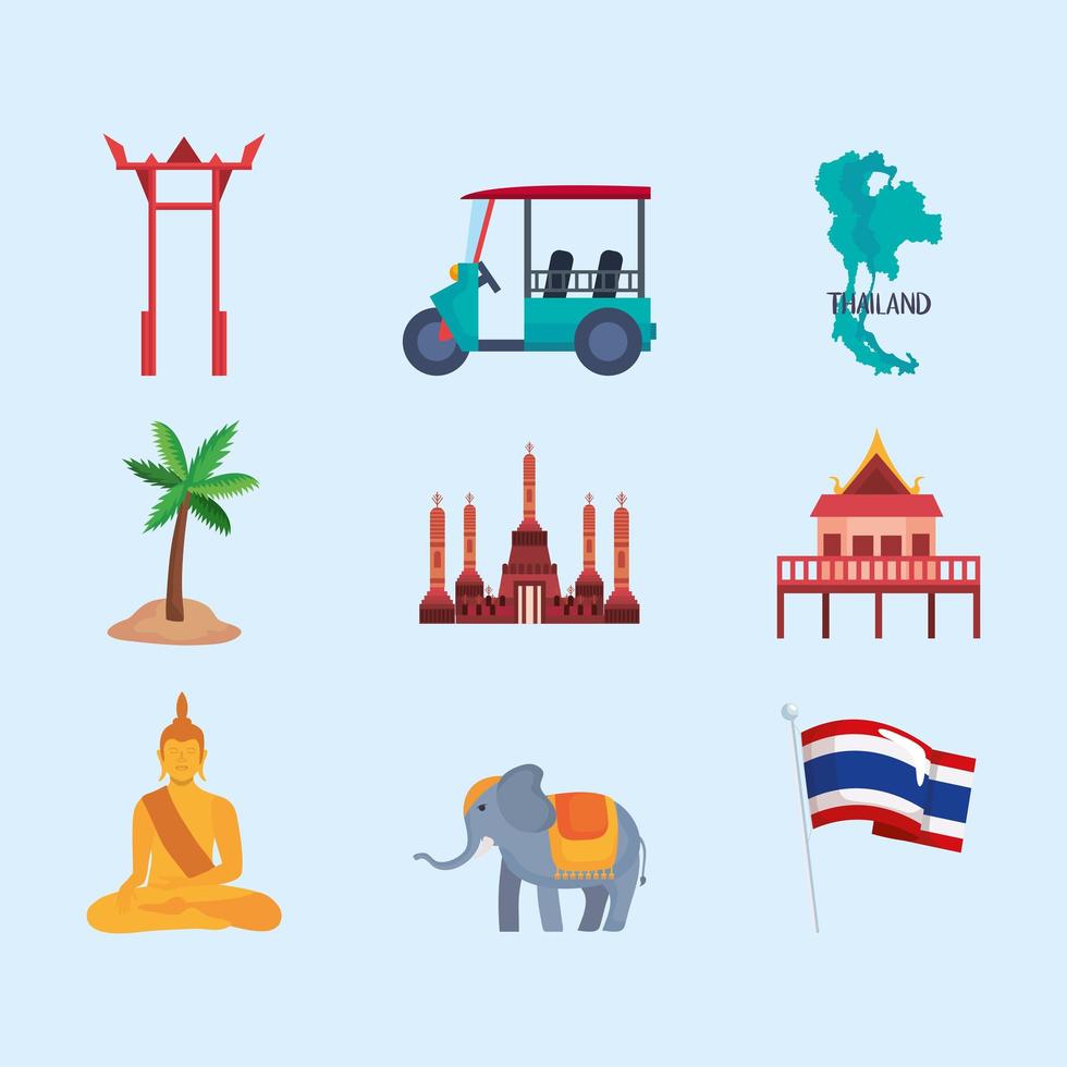 Thai icon collection vector