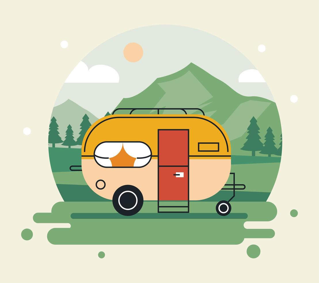 recreational vehicle in the landscape vector