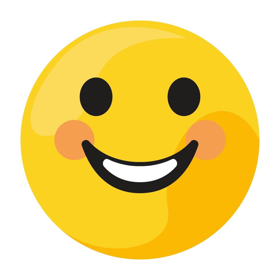 feliz, emoticon, sonriente, carácter vector