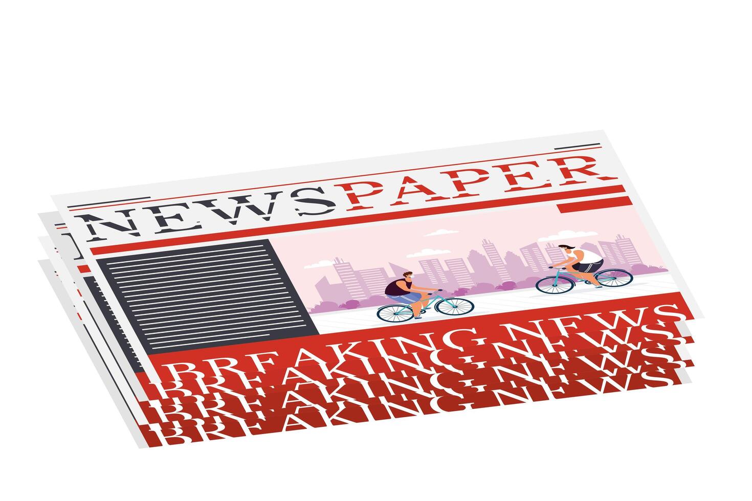 news paper communication with bicycles sport vector