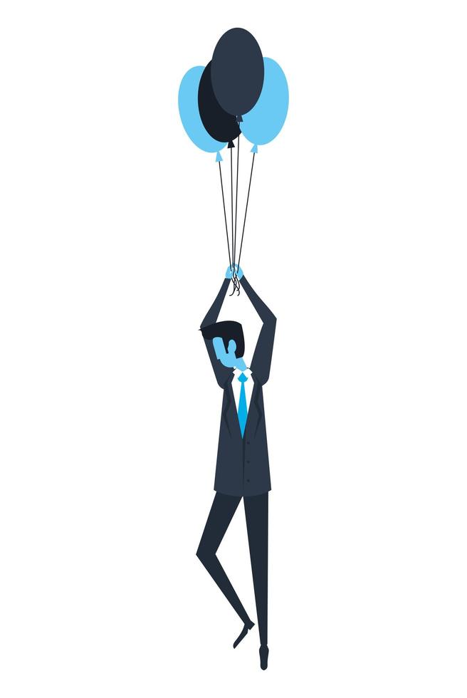 businessman in balloons helium vector