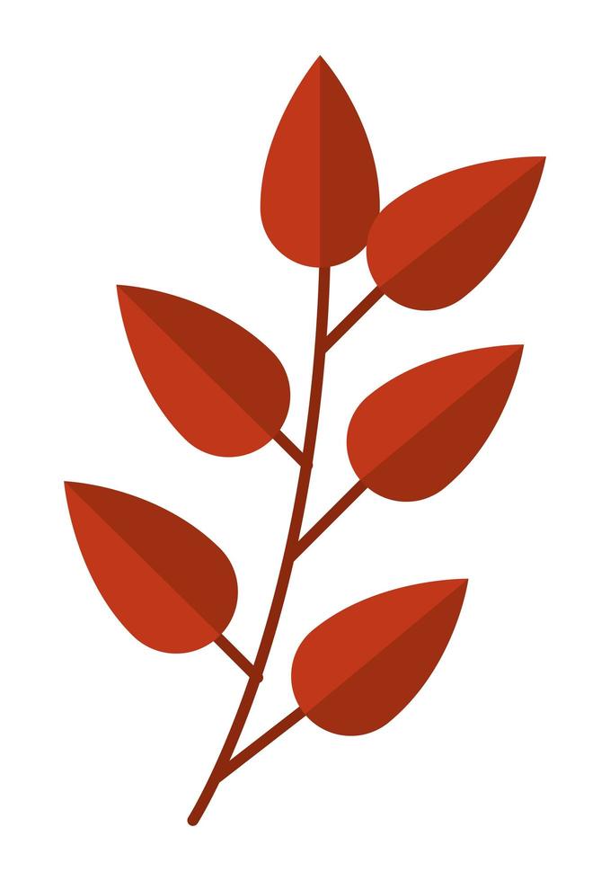 branch with red leafs vector