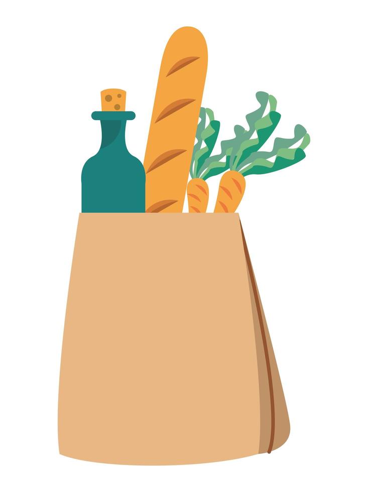 groceries paper bag vector