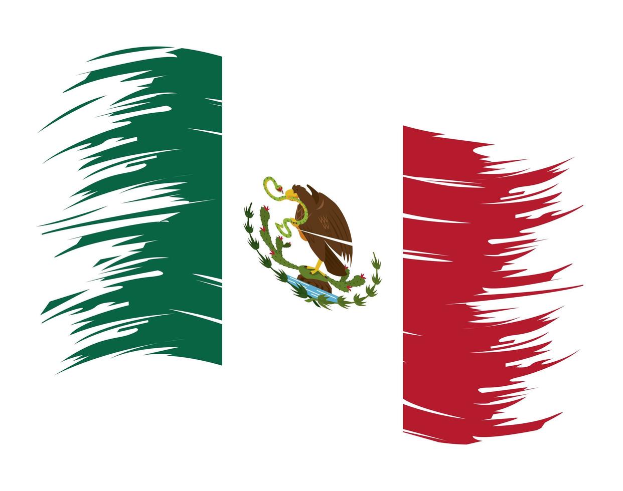 mexican flag painted vector