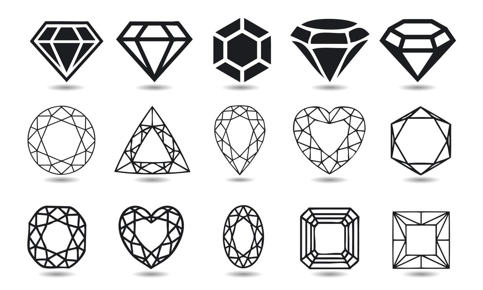 Set of Diamond Icon vector template design