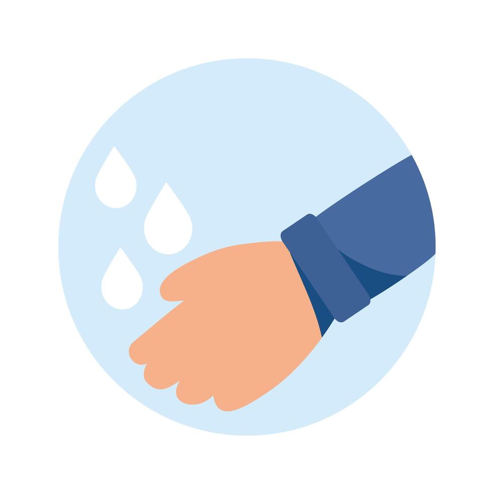 hands washing with water isolated icon vector