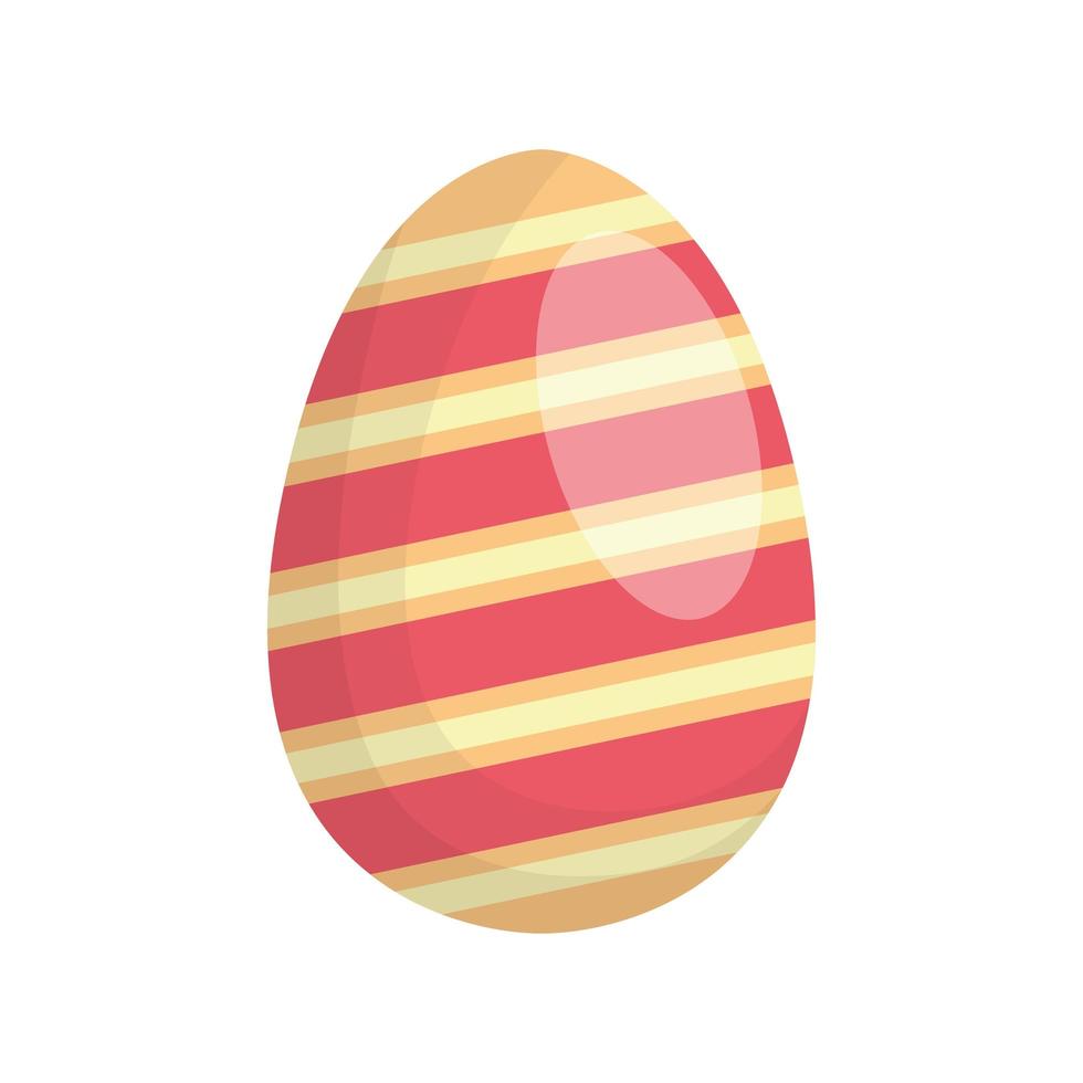 happy easter egg paint with lines vector