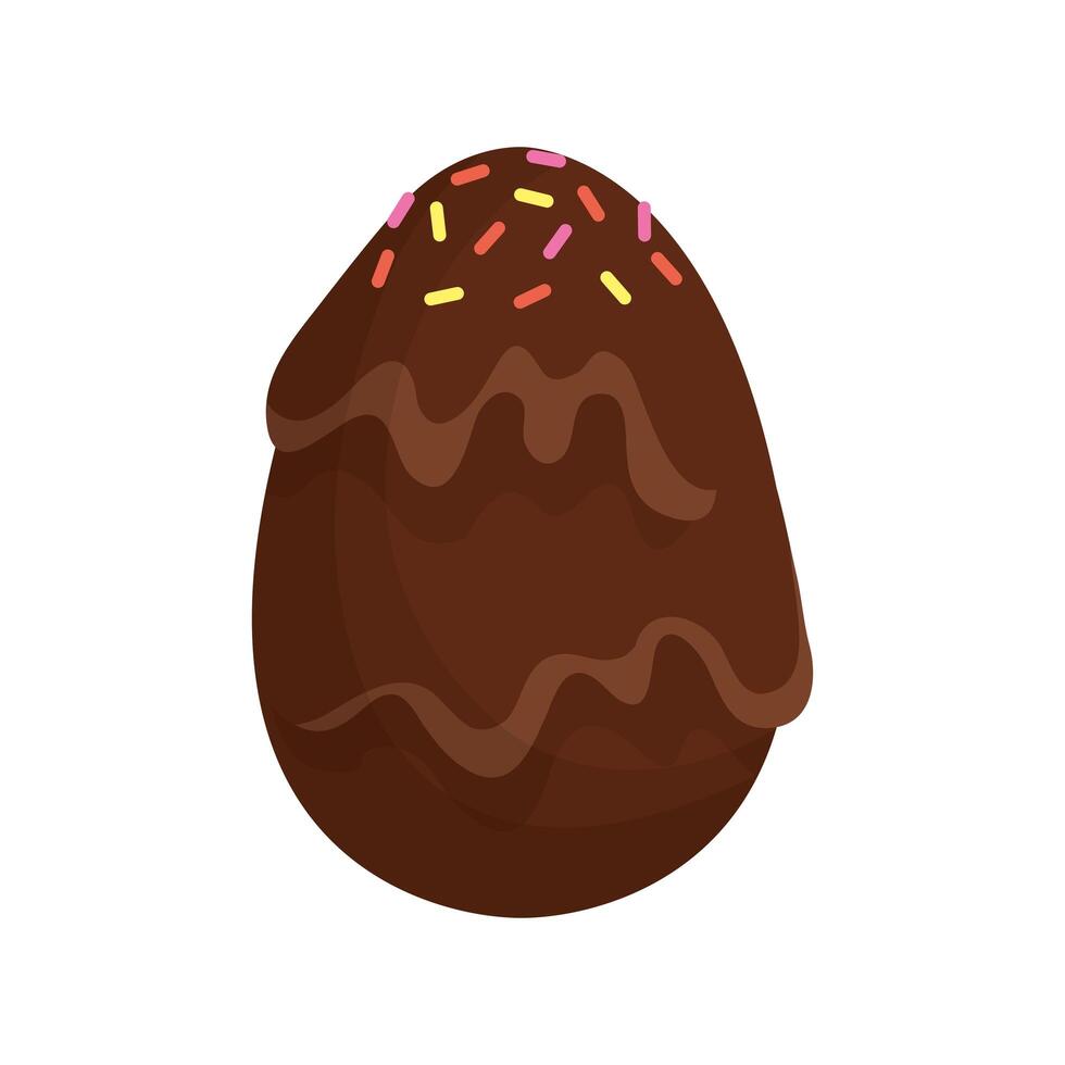 happy easter egg paint with chocolate cream vector