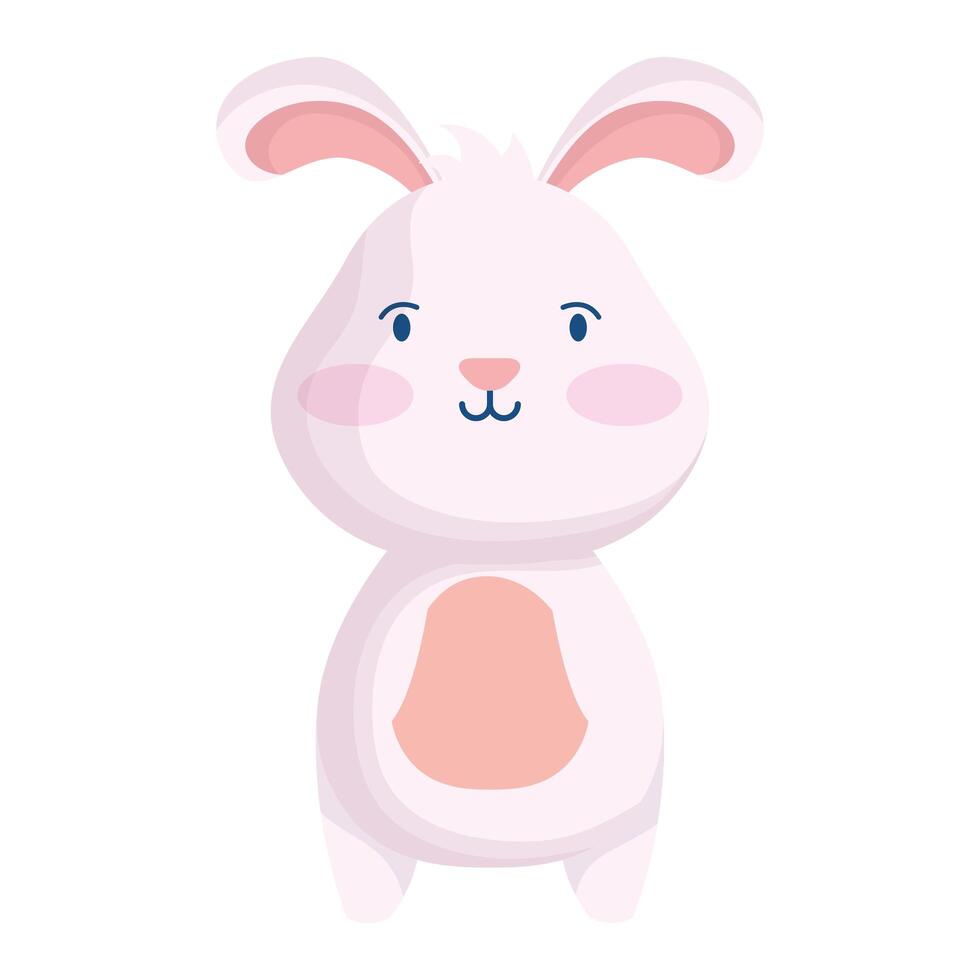 cute easter little rabbit character vector