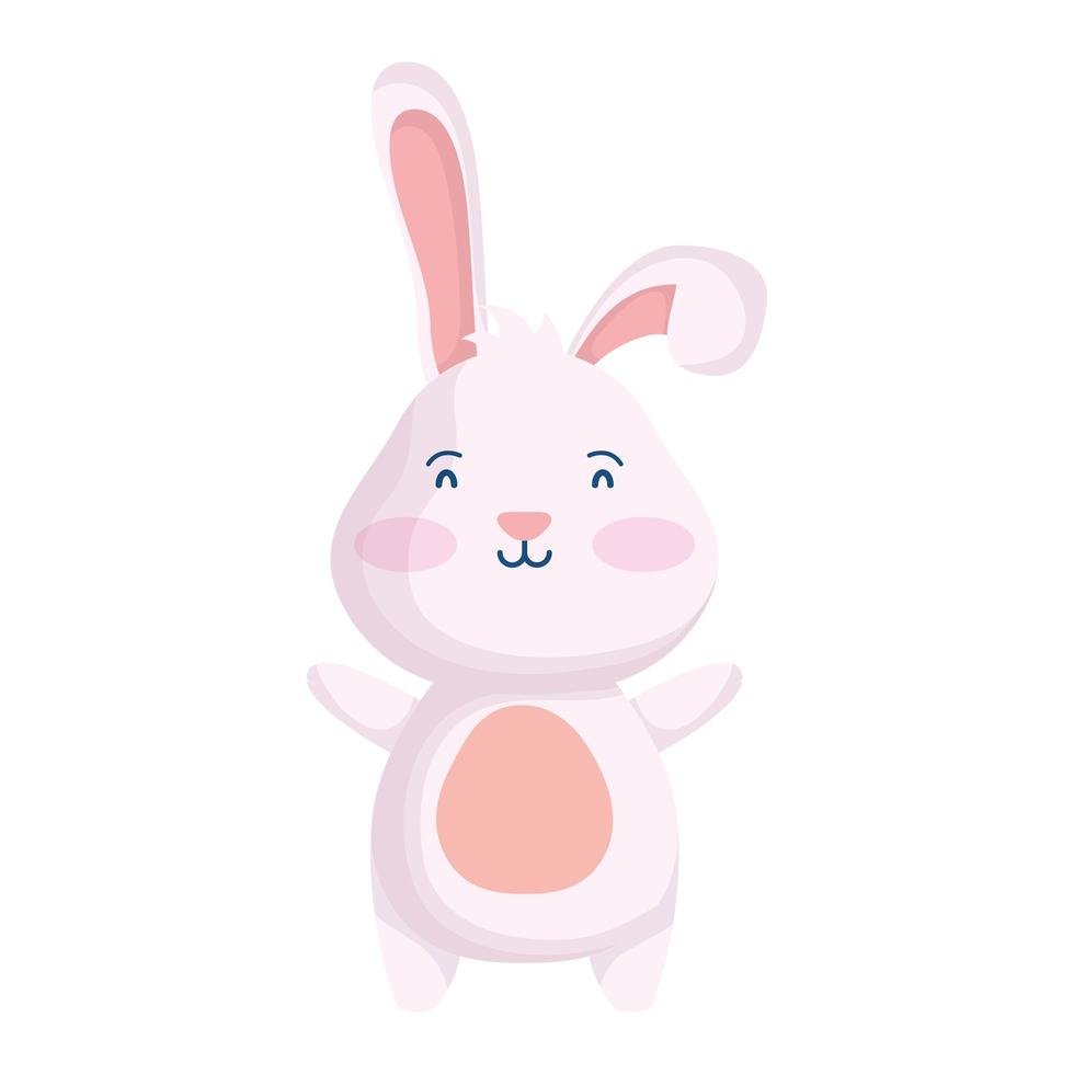cute easter little rabbit character vector