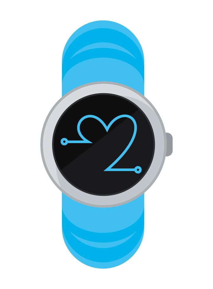 smartwatch with heartbeat vector