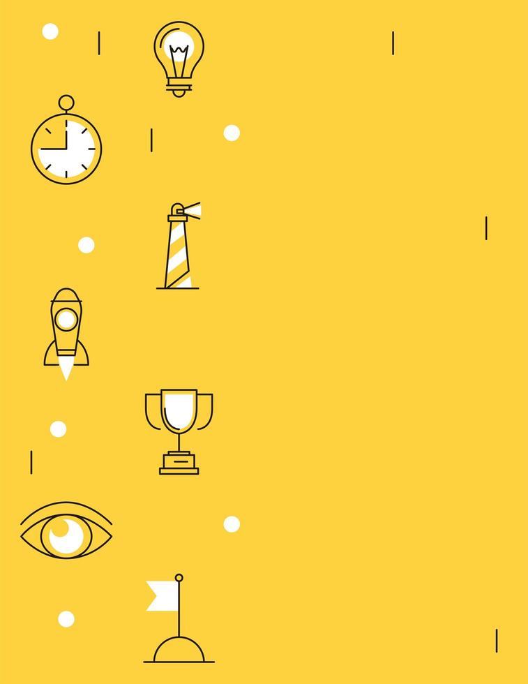 vision icons frame vector