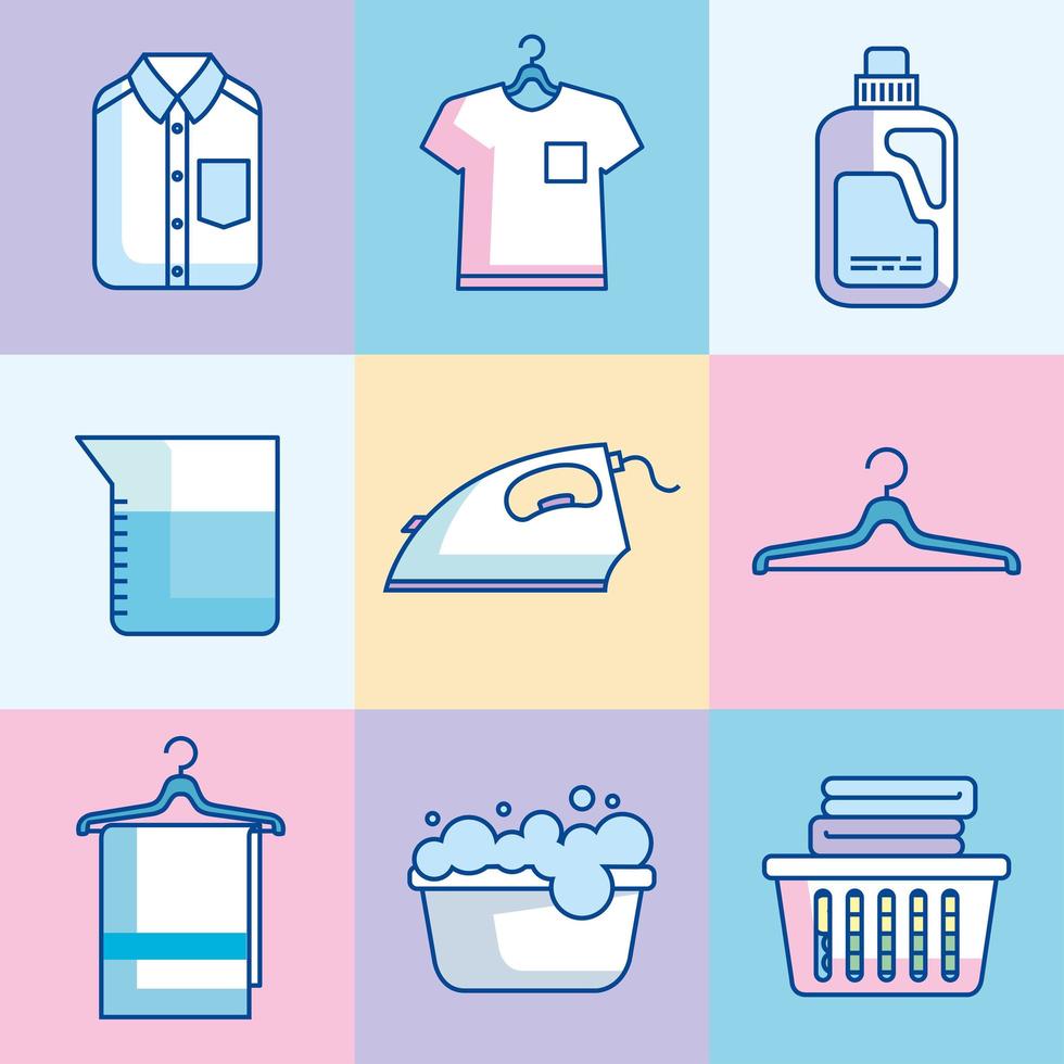 bundle of laundry service vector