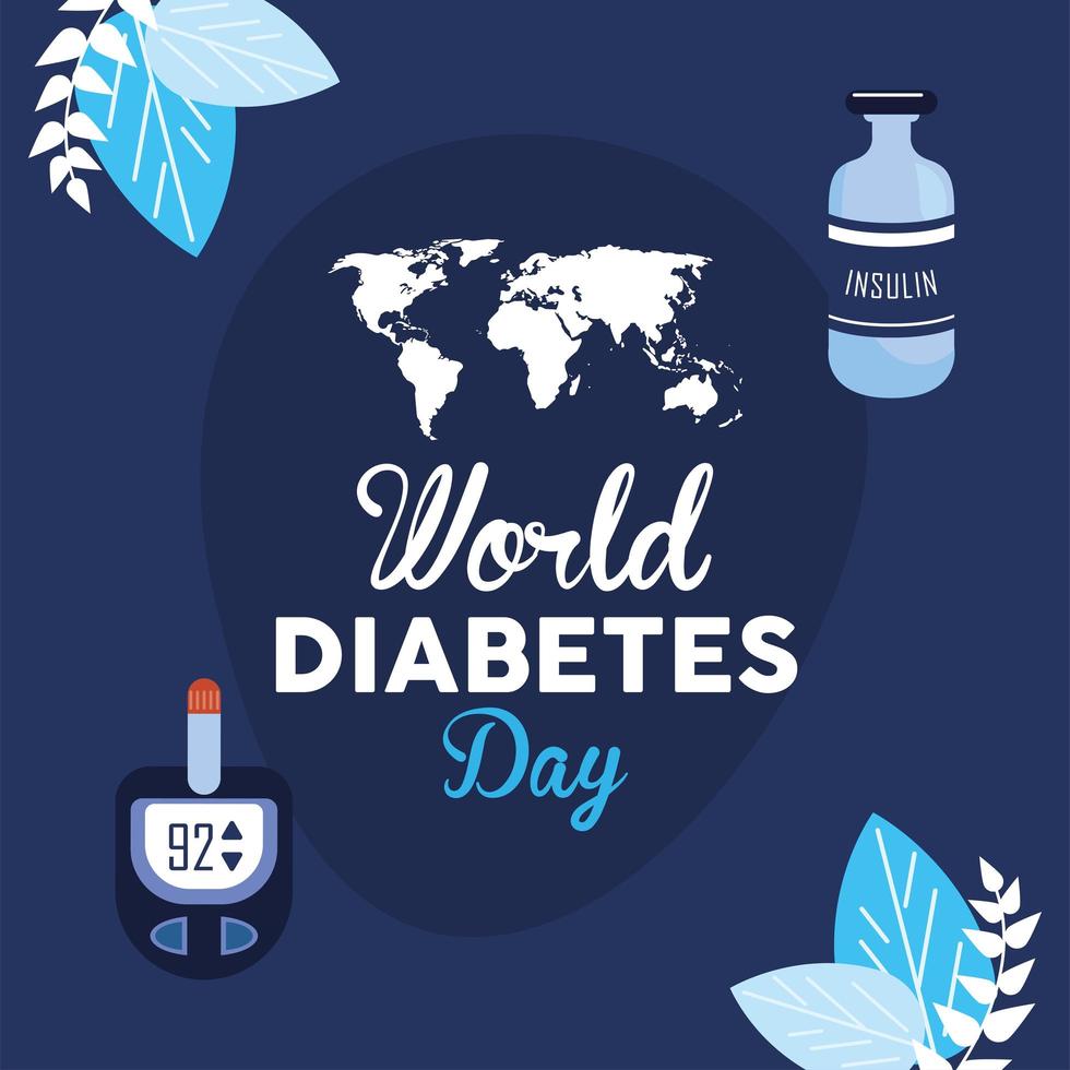 letras del día mundial de la diabetes vector