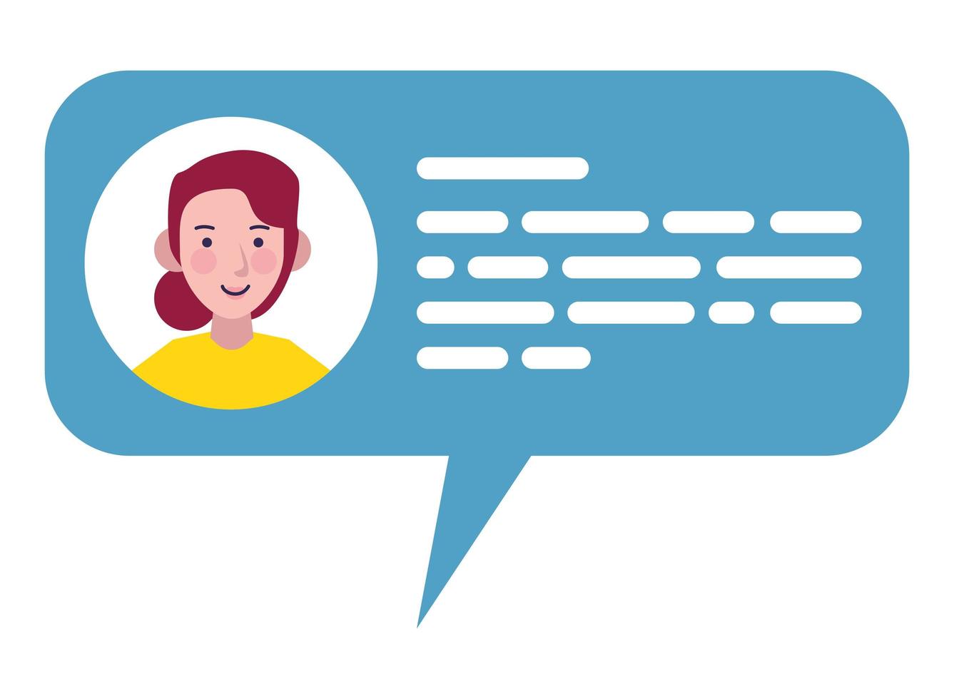 young woman in speech bubble vector