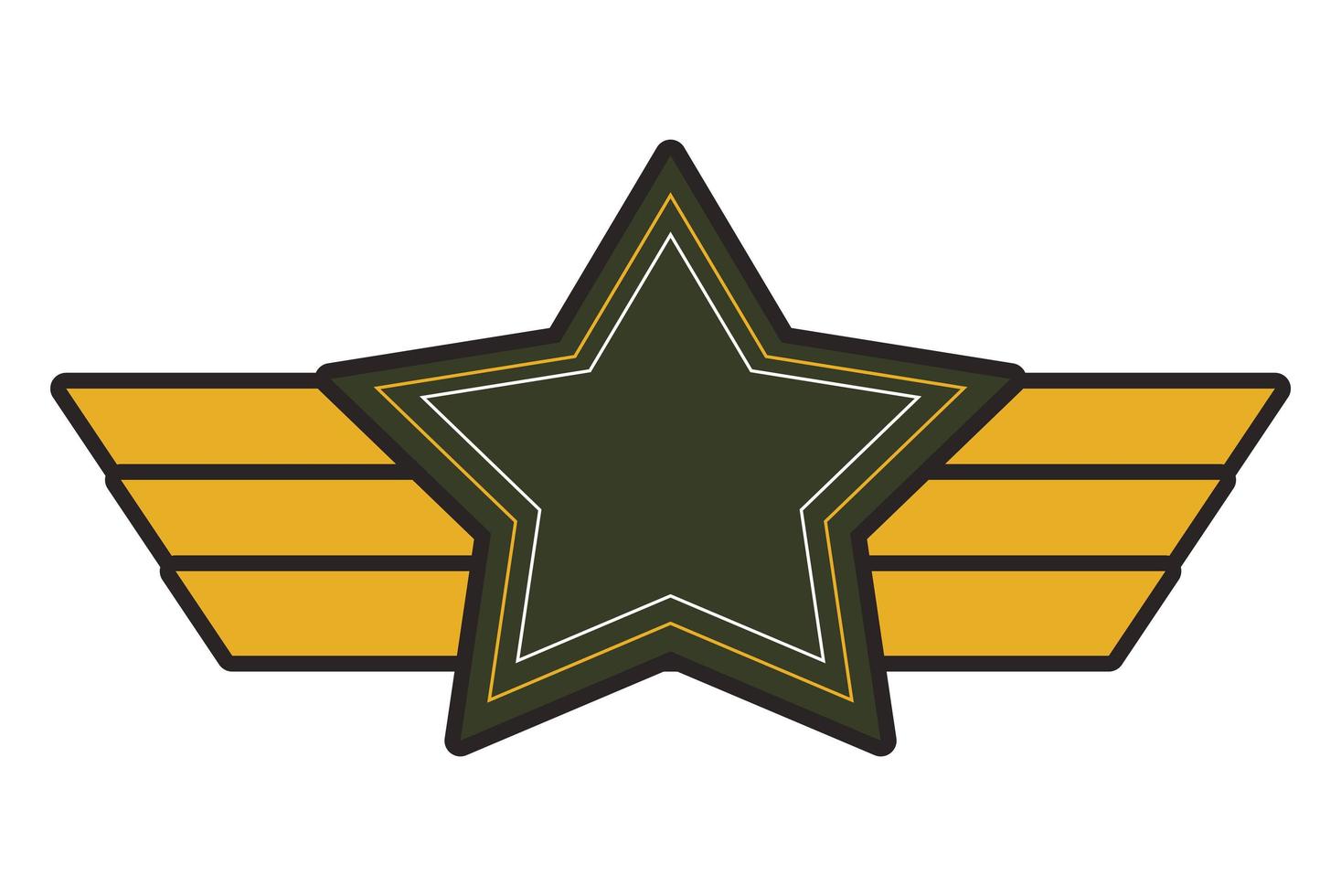 star with golden wings vector