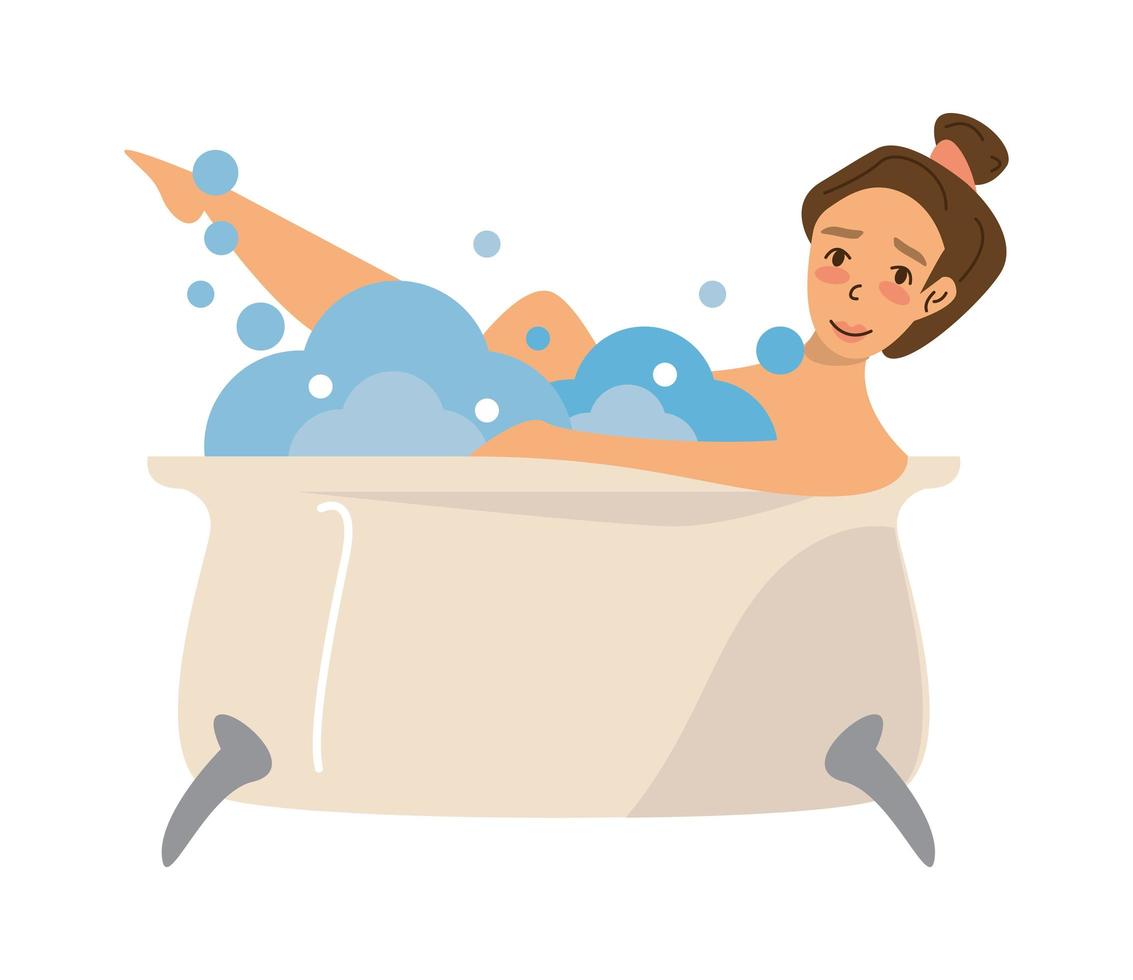 lady in bathtub vector