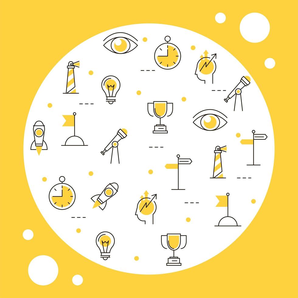 vision business icons pattern vector