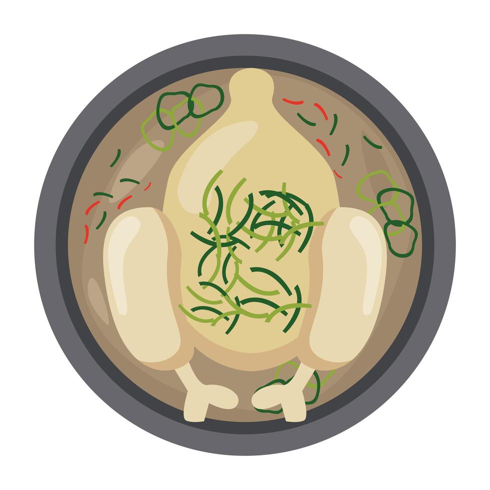 samgyetan delicious korean dish vector