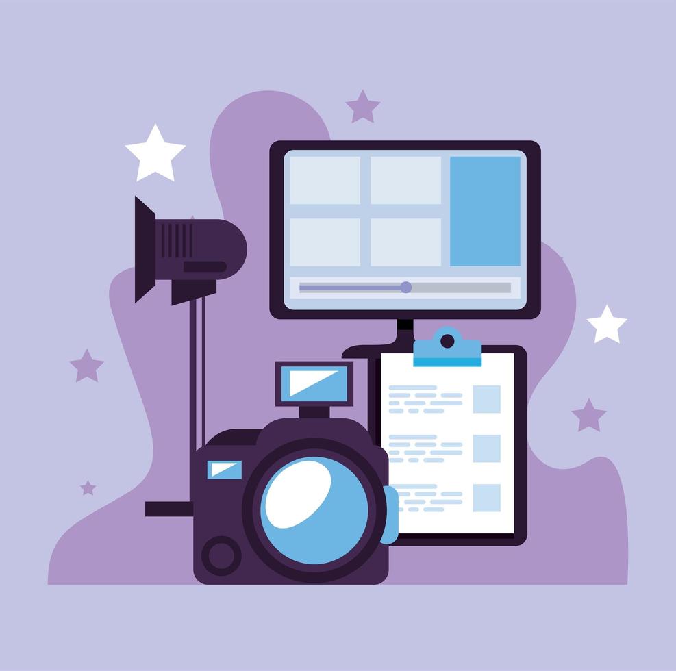 video production icons vector