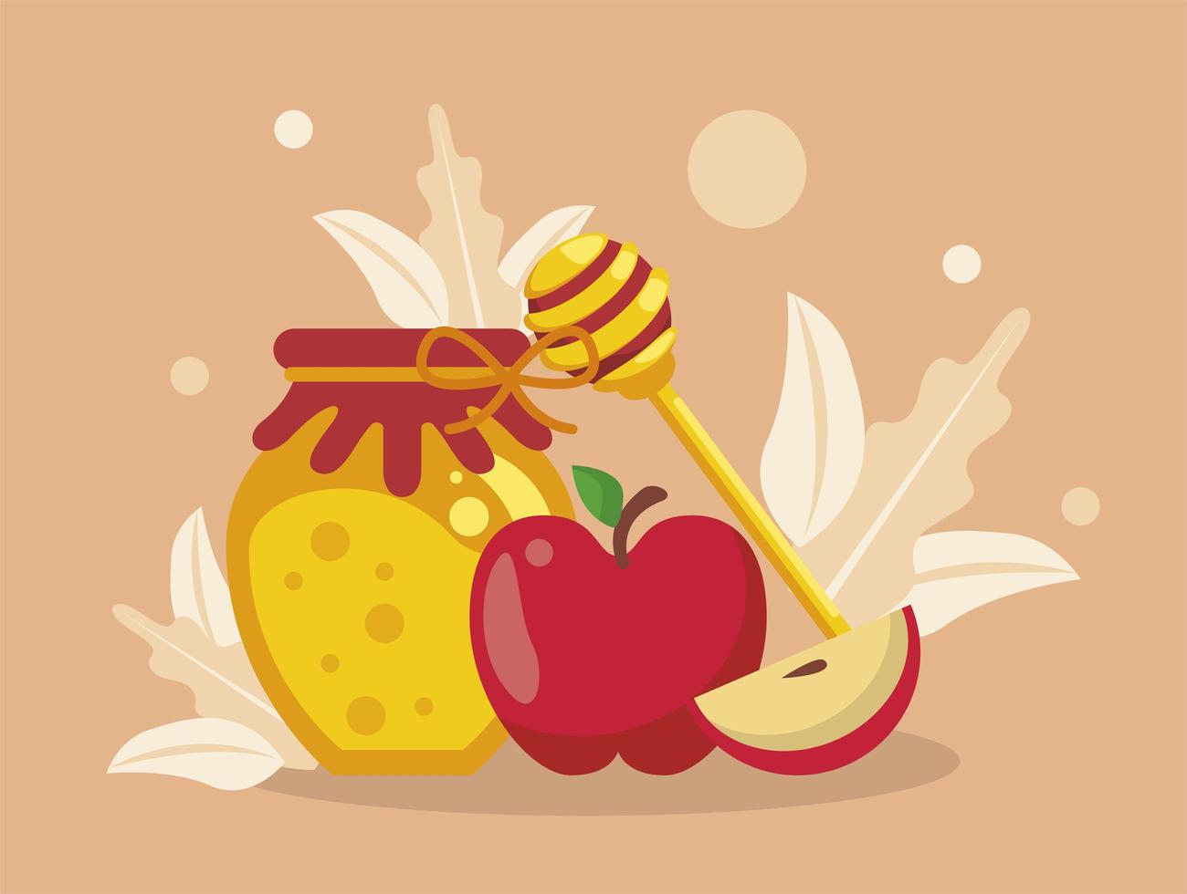 rosh hashana food vector