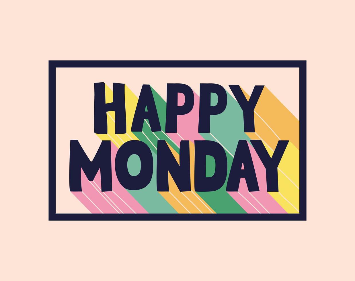 motivational cartel of happy monday vector