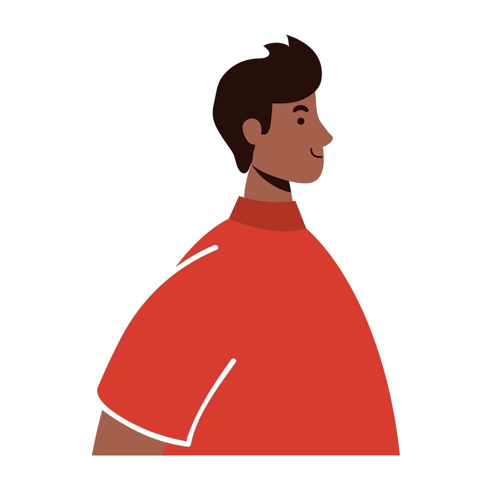 afro young man avatar character vector