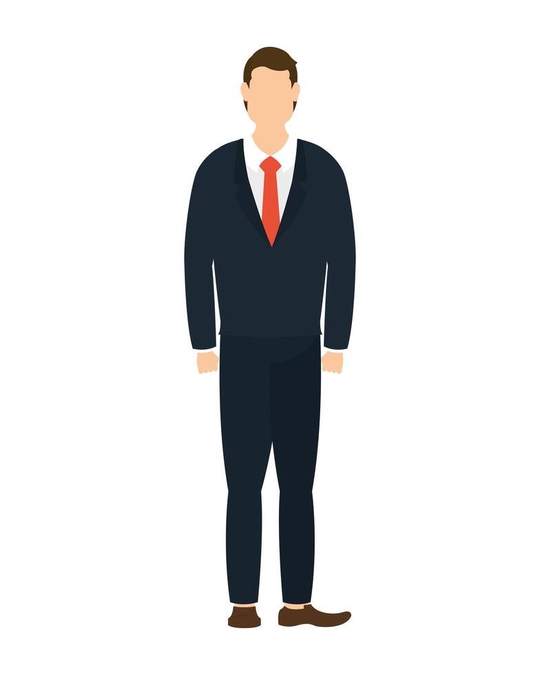 elegante personaje de avatar de trabajador de empresario vector