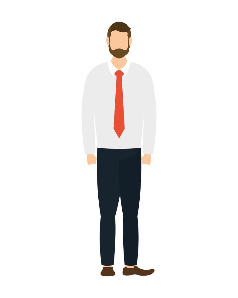 elegante personaje de avatar de trabajador de empresario vector