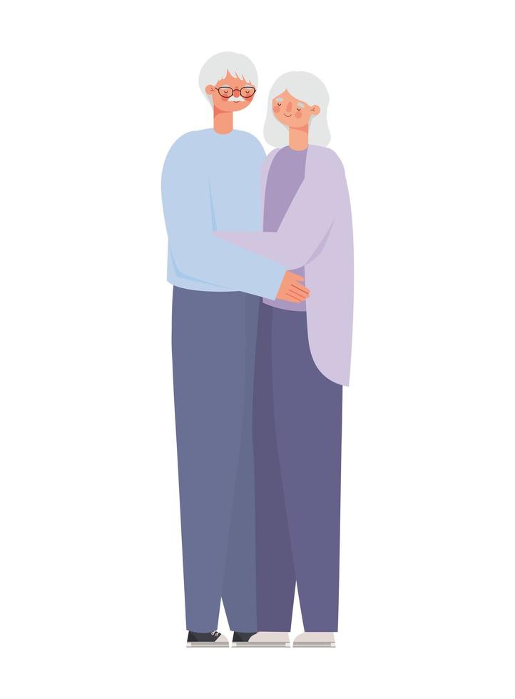 pretty grandparents design vector