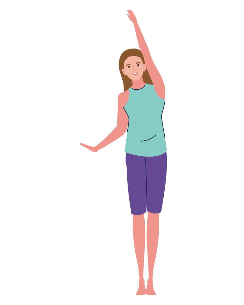 Woman doing exercise vector