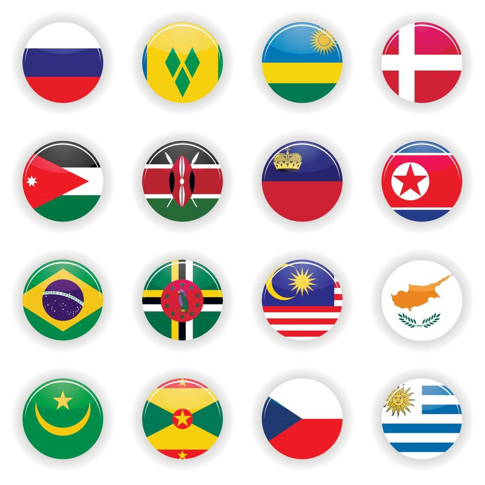 Flags set of the world vector