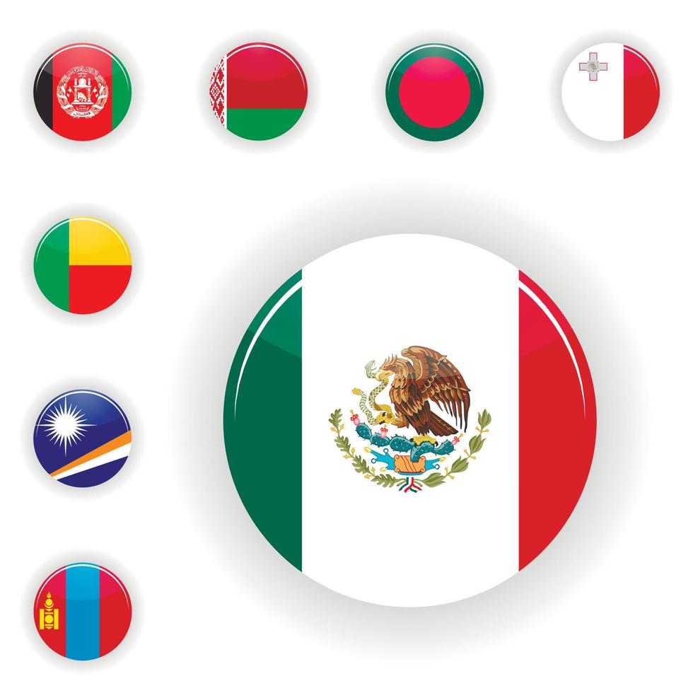 Flags set of the world vector