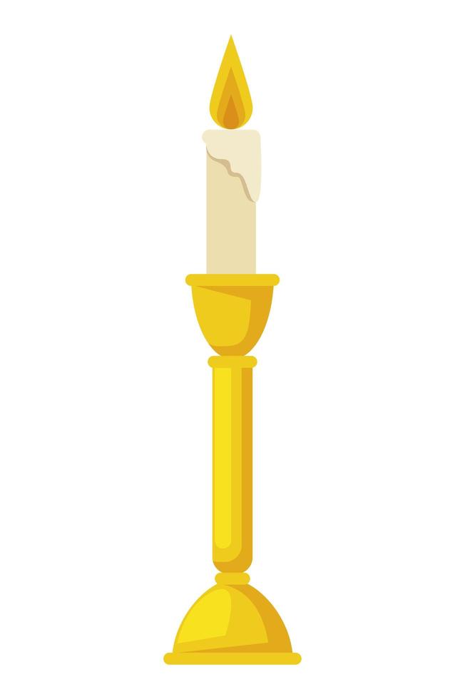 vela en candelabro vector