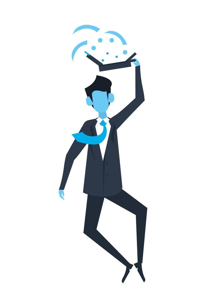 businessman jumping character vector