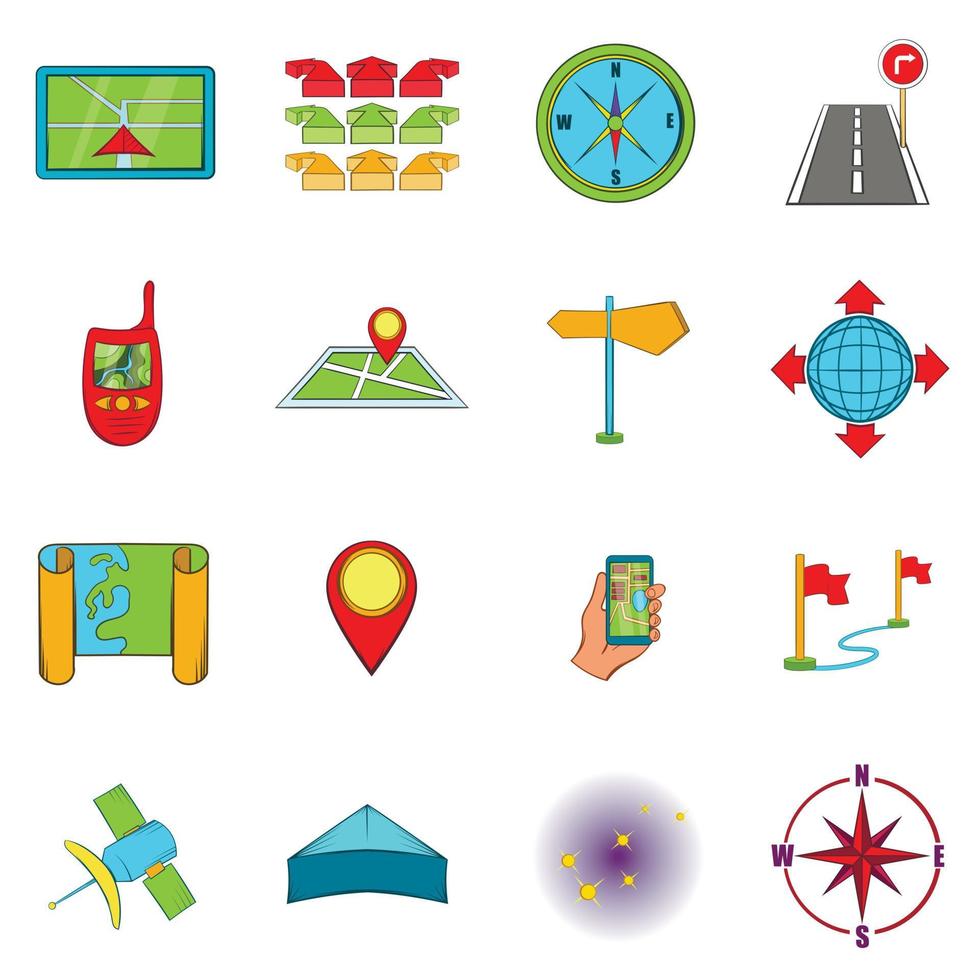 Navigation icons set vector