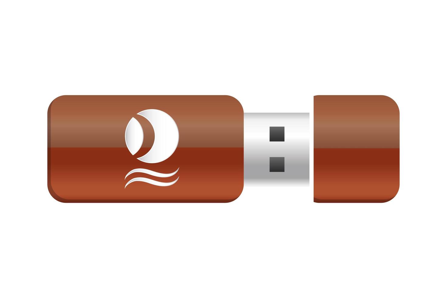 icono de marca de memoria flash usb vector