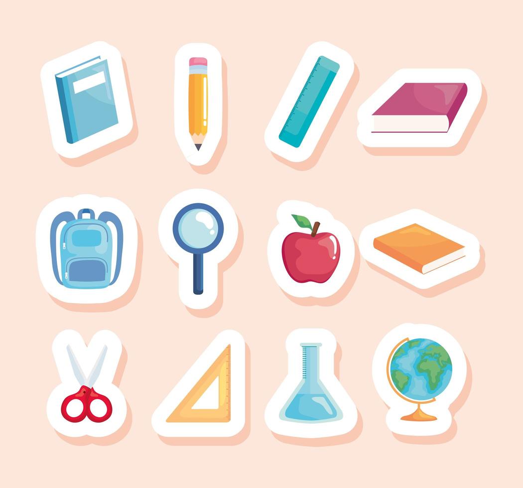 bundle of school supplies vector