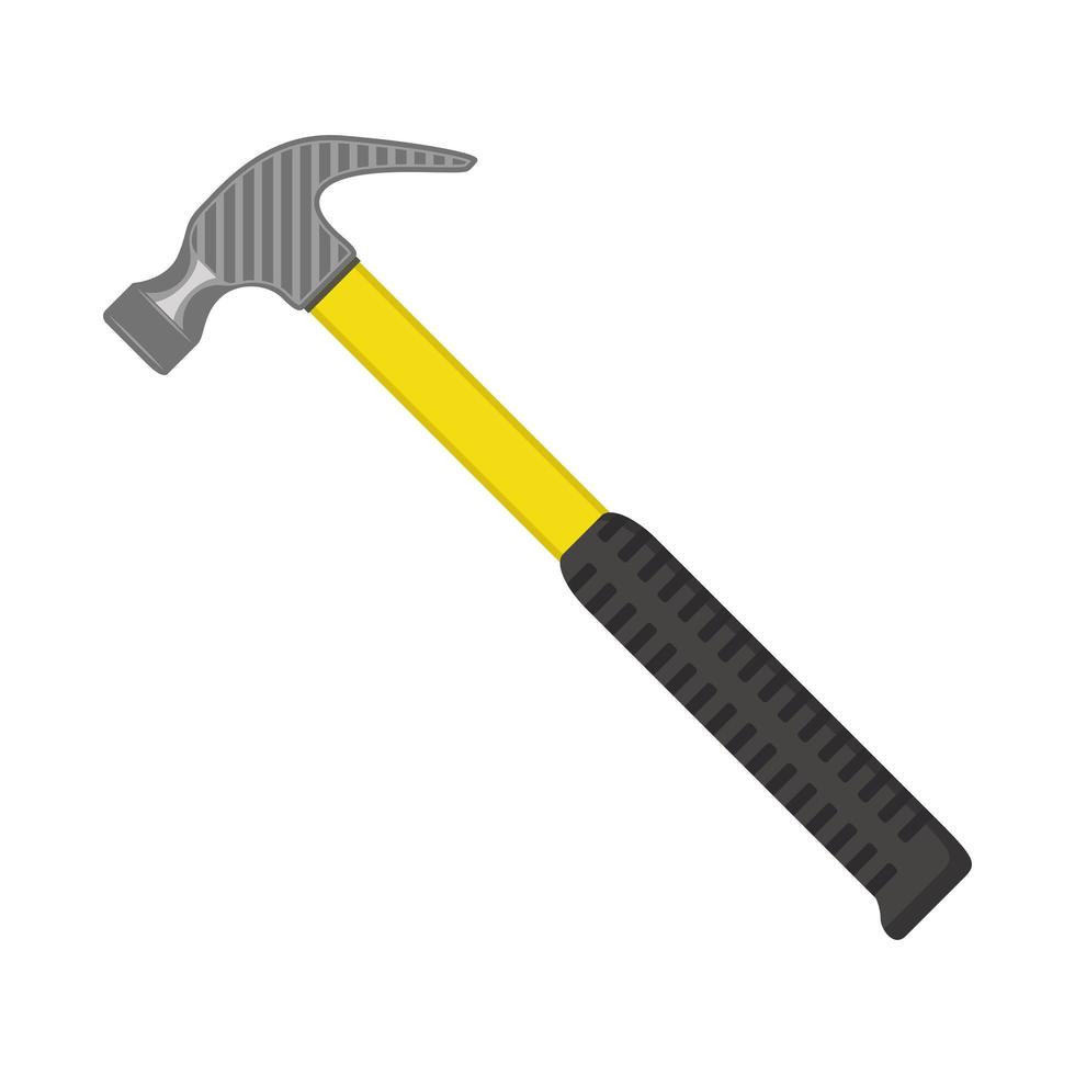 martillo, herramienta, equipo, aislado, icono vector