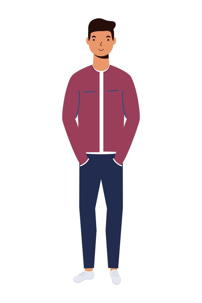 young man casual avatar character vector