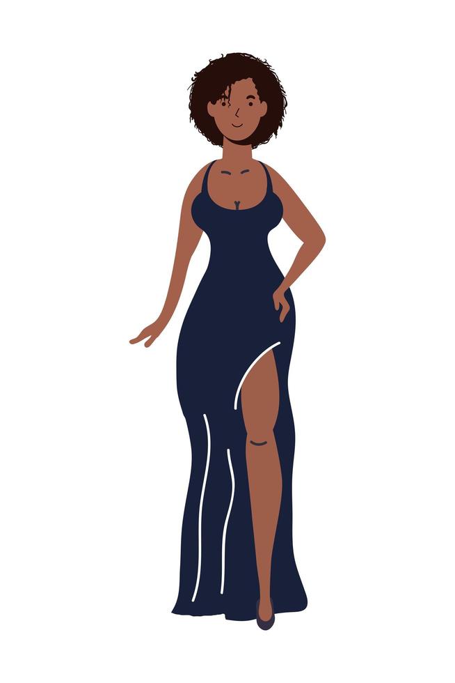 personaje de avatar de mujer joven afro vector