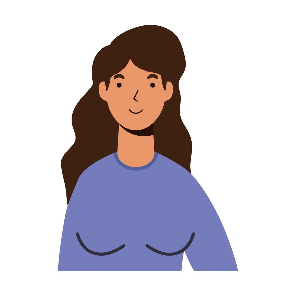 personaje de avatar casual de mujer joven vector