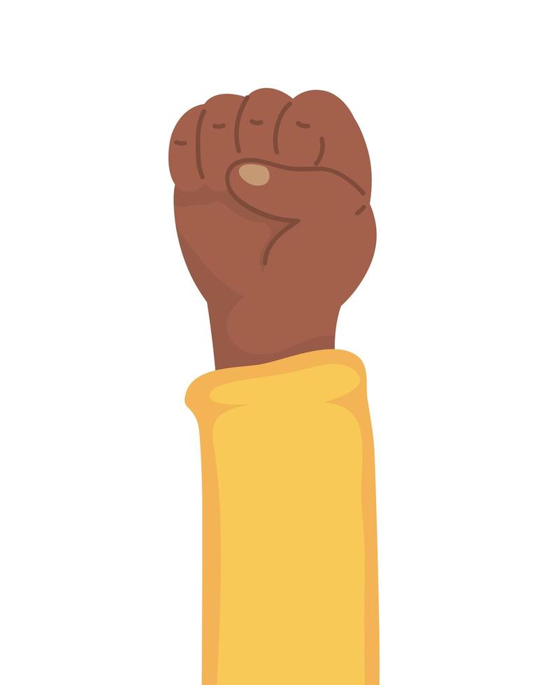 icono de protesta de puño humano de mano afro vector