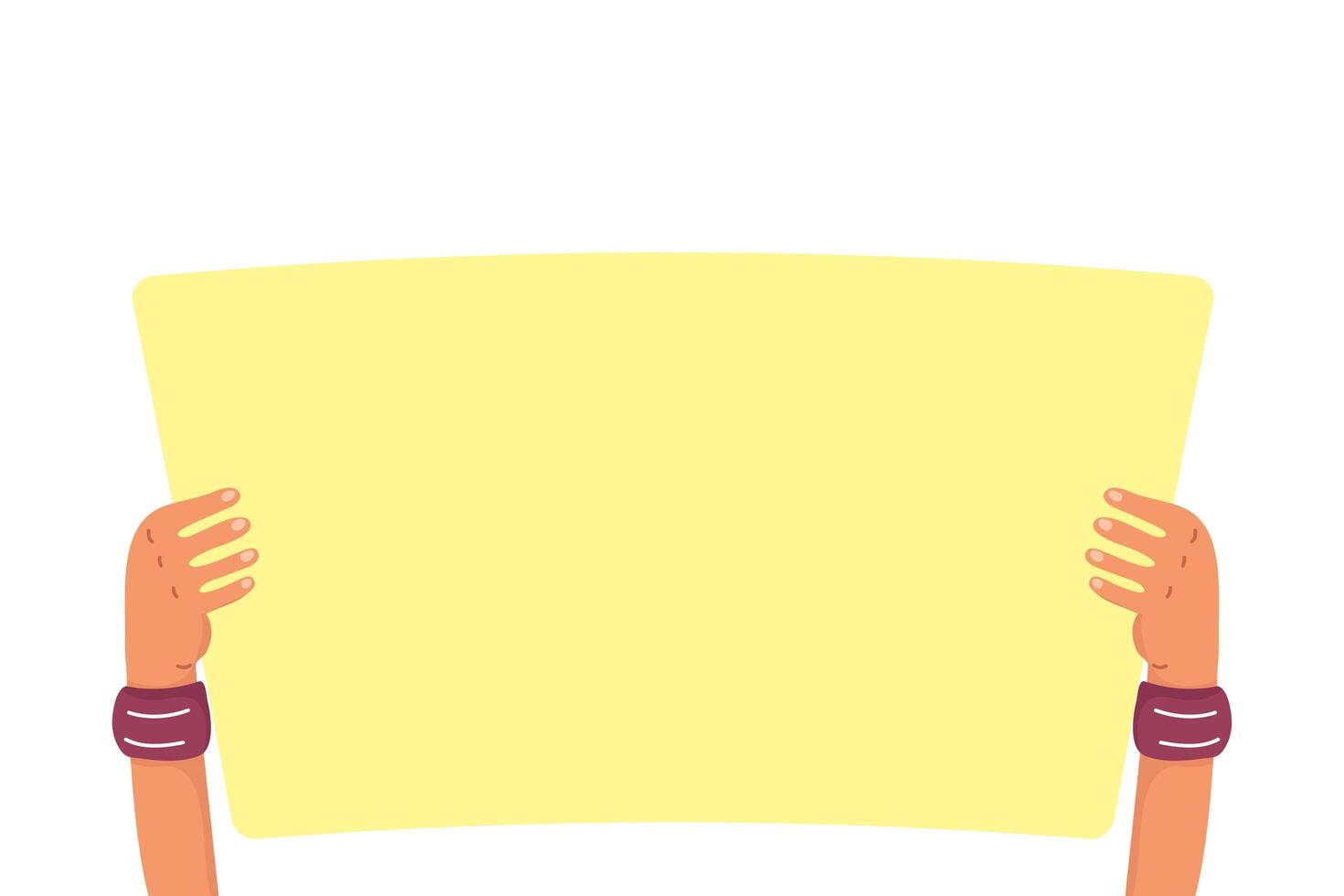 hands holding protest banner icon vector