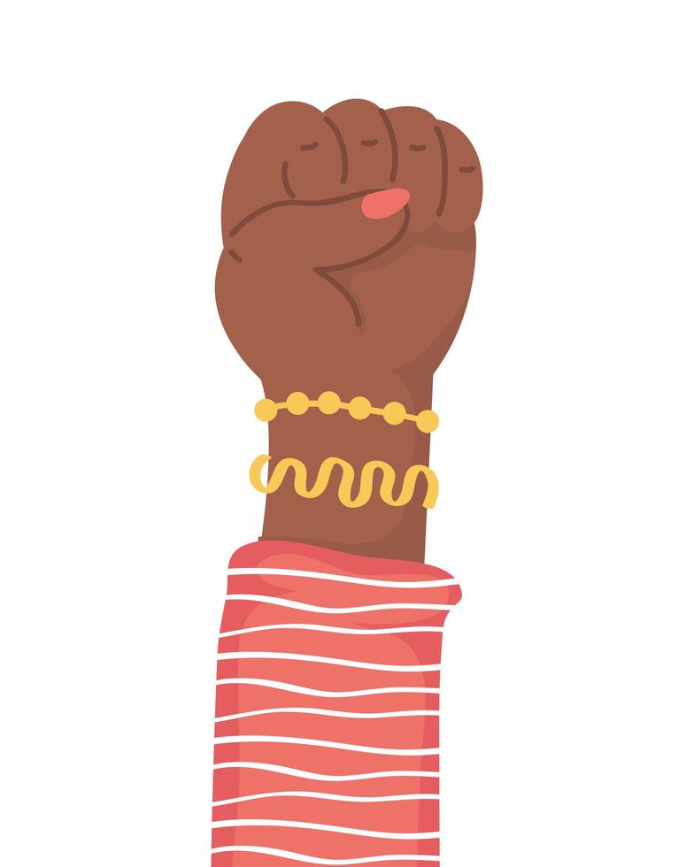 afro hand human fist protest icon vector