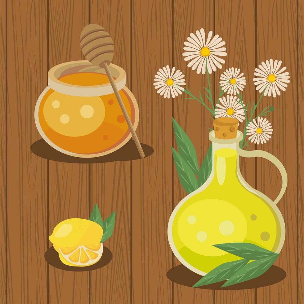 home remedies and flowers vector