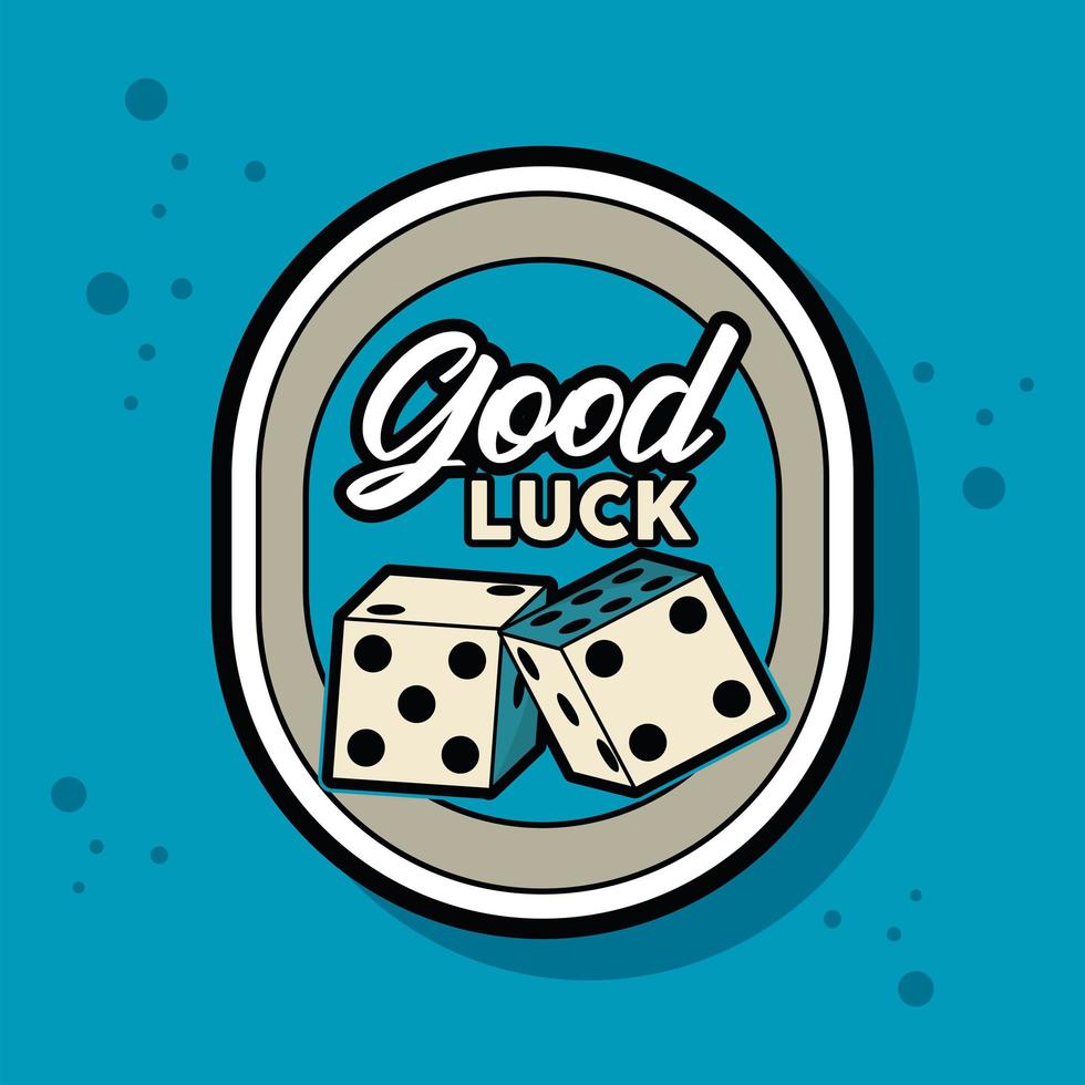 good luck patch retro style vector