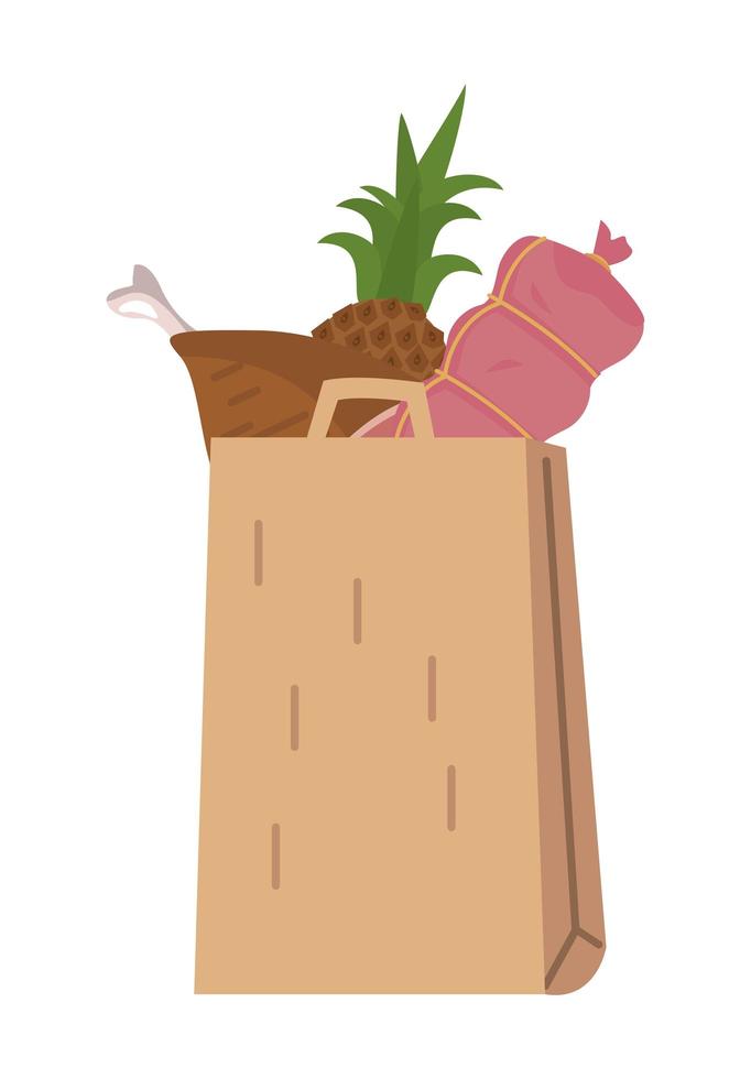 shopping bag with food vector