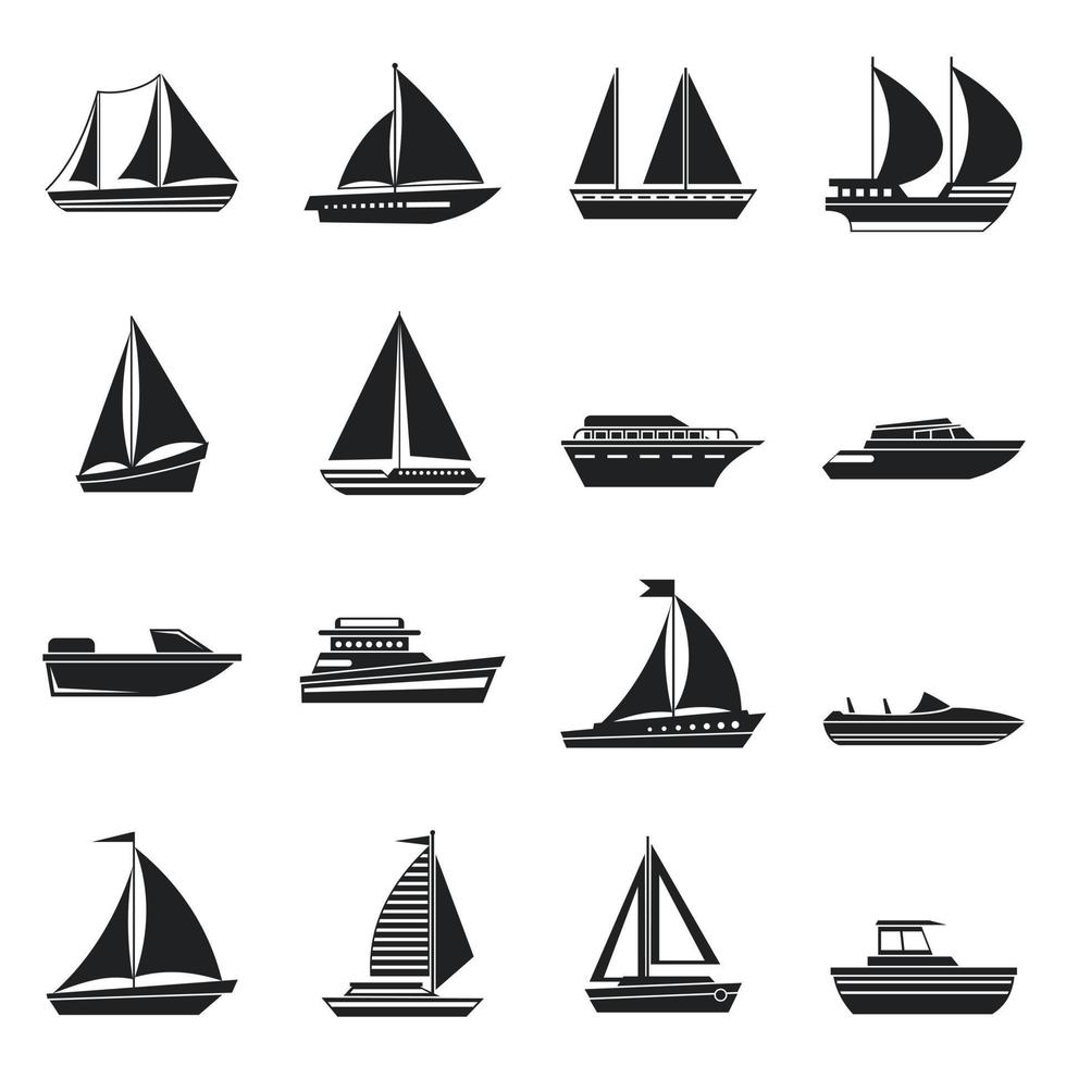Boat and ship icons set vector