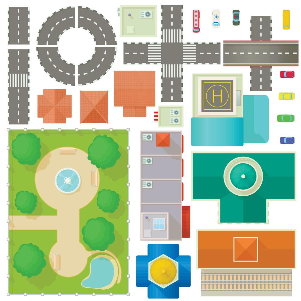 City Map Constructor set vector